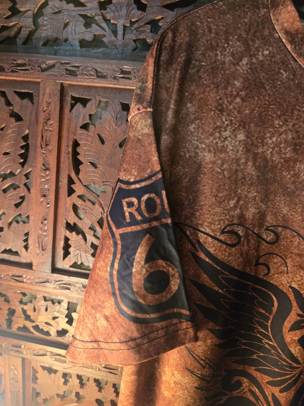 Route 66 Men's Brown Graphic T-Shirt - Picture 5 of 8